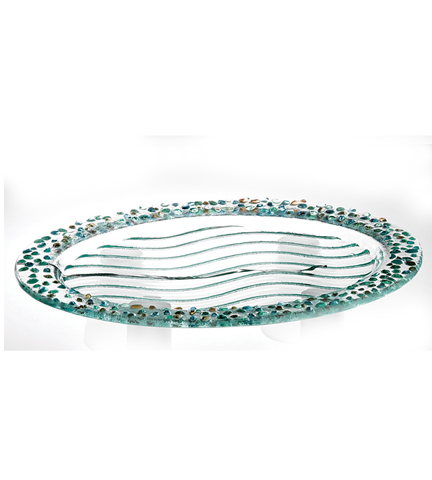 Pebbles Collection Oval Tray 16"L x 12"W